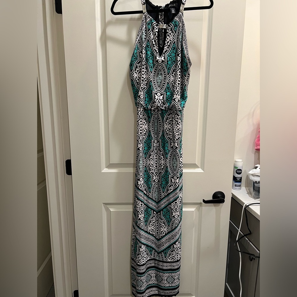White House Black Market Maxi Dress - Green/Black